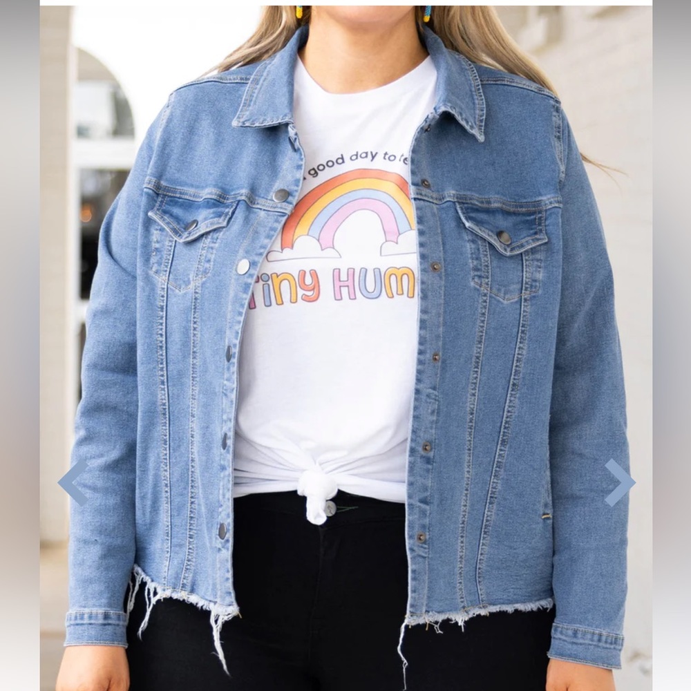 Chic Soul Button Down To Play Jacket, Denim size 2X